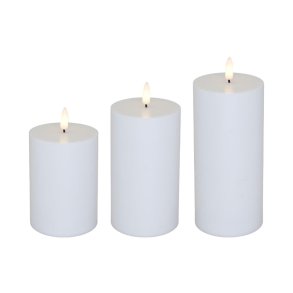 LED-Bloklys med naturtro flakkende flamme (1 stk)