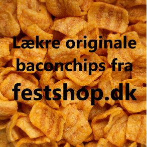 Bacon chips, de store originale chips i store poser  200g. (Salg)