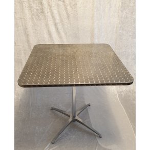 Cafbord, Kvadratisk 80x80cm Rustfri stlbordplade