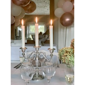 Lysestage slv 3-arme H23cm