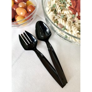 Salatbestik sort plast