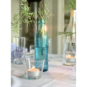 Lysestage glas lav 7,5xH6cm